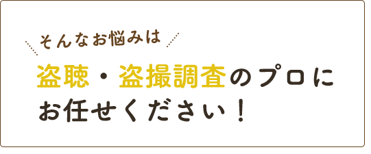 盗聴・盗撮調査のプロにお任せ下さい